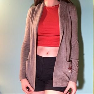 Gray Hollister Long Cardigan with Pockets